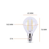 thumbnail of 12er Pack LED Glühbirne Warmweiß E14, Leuchtmittel - Glühlampe 2700K Birnenform Energiesparlampe, 15.000 Stunden Lebensdauer, 2 Watt