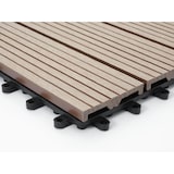 thumbnail of Pavimento in WPC Rodano, aspetto legno balcone/terrazza, 11x ciascuno 30x30cm = 1mq ~ base, teak lineare