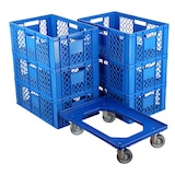 thumbnail of 6 Stück Bäckerkisten 600 x 400 x 230 mm + 1 Transportroller in Blau