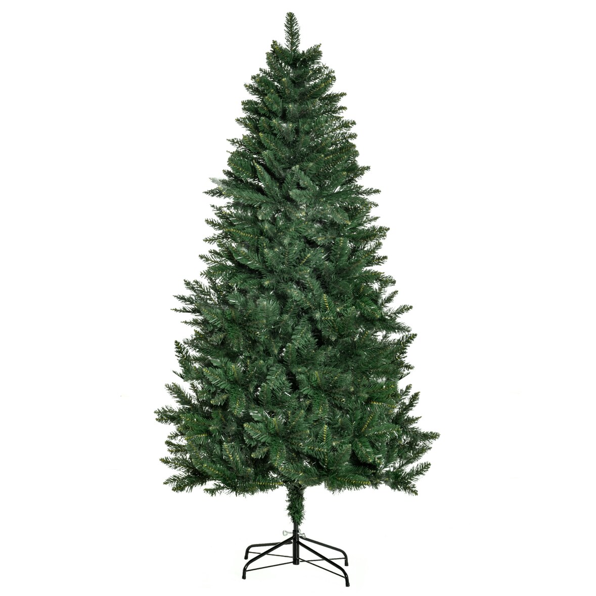HOMCOM Árbol de Navidad Artificial 180 cm Ignífugo con 724 Puntas PVC Verde