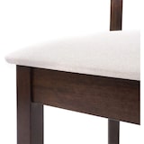 thumbnail of Décoshop26 - Lot de 6 chaises de salle à manger en bois massif marron foncé et assise en tissu crème CDS04664