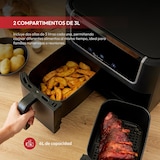 thumbnail of Swiss Home - 2100-W-Heißluftfritteuse mit zwei 3-Liter-Fächern und 8 Kochprogrammen