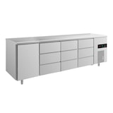 thumbnail of Gastro Kühltisch 1 Tür 9 Schubladen Umluftkühlung 2330x700x850mm -2/+8°C  632l