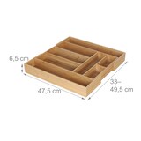 thumbnail of Relaxdays Besteckkasten ausziehbar, Bambus, HBT 6,5 x 33–49,5 x 47,5 cm, 6–8 Fächer, Besteckeinsatz für Schublade, natur