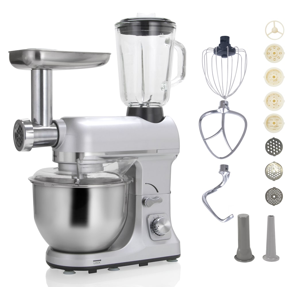 ROBBY Robot Multifonctions 5l 1000w Silver Avec Hachoir Et Blender 1,5l En Verre robimix silver