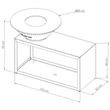 thumbnail of Braseiro tradicional em aço vermelho 83 com cuba dupla