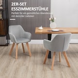 thumbnail of Esszimmerstuhl 2er Set Grau 54x57x80 cm mit Armlehnen und ergonomischer Rückenlehne, samtiger Polyesterbezug, Holzbeine mit Bodenschonern