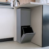 thumbnail of ARREGUI Basic CR202-B Cubo de basura y reciclaje de acero de 2 cubos, mueble de reciclaje, 2 x 17 L (34 L), gris claro