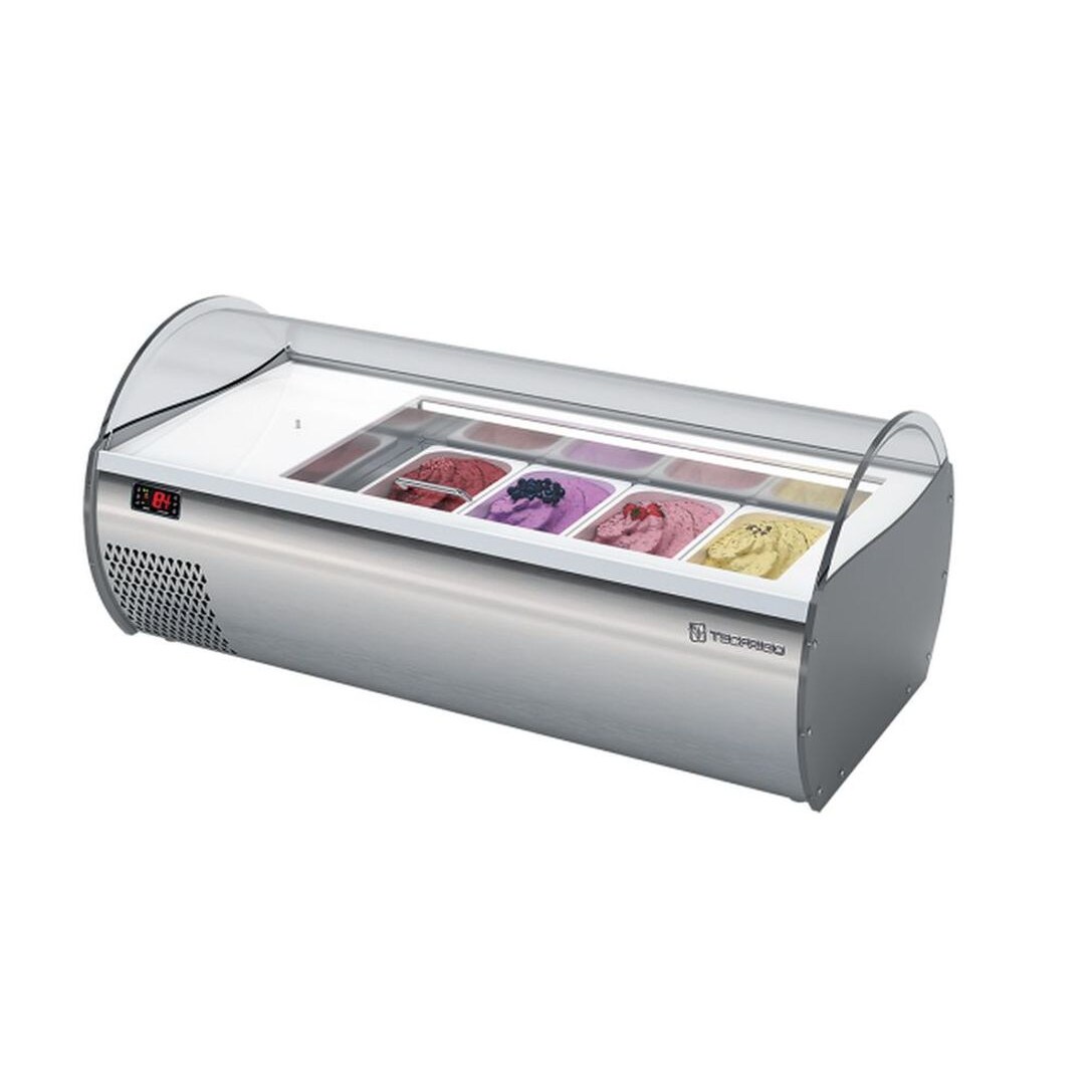 KBS toonbankvitrine voor ijs 1075x560x470 mm voor 4 ijsbakken 5 of 7 liter