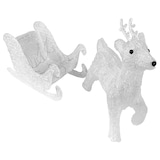 thumbnail of Acryl Rentier Schlitten 80 LED Weihnachtsbeleuchtung Außenbeleuchtung