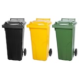 thumbnail of Mega Deal 3x PROREGAL 2-Rad-Mülltonne, 120 Liter Grau & Gelb & Grün, Mülltonne, Müllgroßbehälter, Mülleimer, Abfalltonne, Müllbehälter