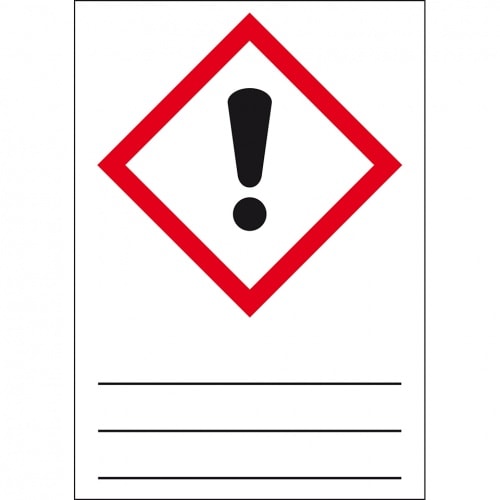 Aufkleber I Gefahrensymbol Ausrufezeichen GHS 07, Beschriften u.Lamin., Folie, 105x148mm