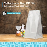 thumbnail of 1000 Klarsicht-Cellophanbeutel 750g (9x28cm) mit Boden und Verschluss – Für Süßigkeiten, Kekse, Trockenfrüchte und Handgemachte Geschenke