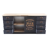 thumbnail of Mobile credenza da interno salotto bar pub e ristoranti in acciaio e legno con 8 cassetti e ante scorrevoli Linea Industrial