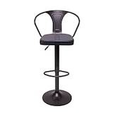 thumbnail of 2er-Set Barhocker HWC-H10b, höhenverstellbar, Armlehne, Tresenhocker Barstuhl Industrial drehbar ~ vintage schwarz-grau