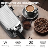 thumbnail of Espressomaschine mit Manometer, halbautomatisch, 20 Bar, Edelstahlgehäuse, 51 mm Filter, 10 mm Milchschaumdüse, Tassenwärmer, Touch-Bedienung