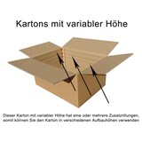 thumbnail of 50x Faltkarton  400x400x(100)-350mm mit variabler Höhe 1-wellig Dickwelle braun