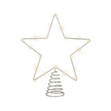 thumbnail of LED Christbaumspitze Stern mit Timer 27cm Metall Silber / Warmweiß