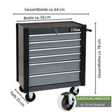 thumbnail of Werkzeugwagen Trutzi 78 x 64 cm 6 Schubladen Rollcontainer Werkstattwagen Werkzeugaufbewahrung grau