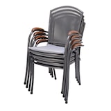 thumbnail of METRO PROFESSIONAL Cadeirão empilhável com almofada Cassiopia, aço/madeira de eucalipto, cinzento