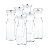thumbnail of 6er Set Weithalsflasche Karaffe 250 ml + To 53 Deckel silber