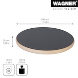 thumbnail of WAGNER Pflanzenroller BLACK Ø 29,5 x 2,5 cm, für innen, MDF mit Melamin, schwarz, Tragkraft 100 kg, DE Ware - 20027501