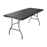 thumbnail of Pack 10 Mesas Auxiliares Plegables Simil Madera 180cm - Tablero Polietileno y Acero Epoxi - Rústico Elegante - Comedor Jardín Bodas