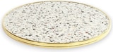 thumbnail of Runder Tischplatte MARCEAU - Terrazzo weiß - Messingkreis