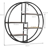 thumbnail of COSTWAY Runde Wandregal, Hängeregal mit 4 Regalböden, Metallregal, Holz, Rundes Bücherregal für Schlafzimmer, Wohnzimmer