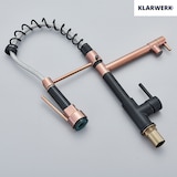 thumbnail of Björn | Keuken zwart rosé goud gastronomisch | Twee douches | Professionele roestvrijstalen keukenkraan | Restaurant met dubbele spoelbak