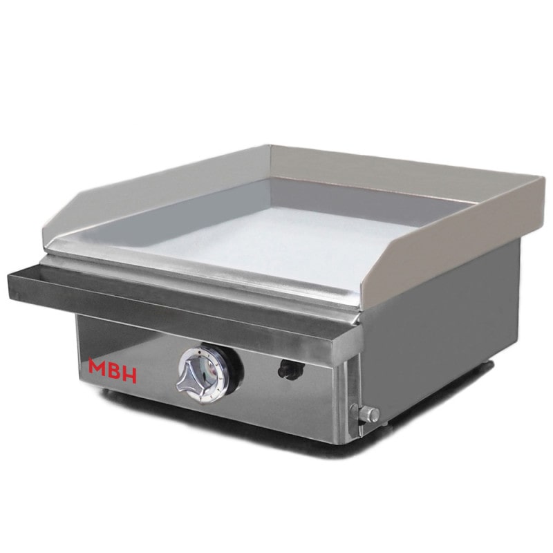 MBH - Plancha a gas industrial 400x400 mm de cromo duro para hostelería. Fry Top para cocina profesional para bar y restaurante.