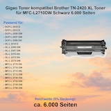 thumbnail of Gigao Toner kompatibel Brother TN-2420 XL Toner für MFC-L2710DW Schwarz 6.000 Seiten