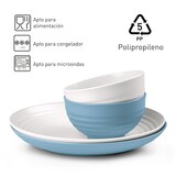 thumbnail of Plastic Forte - Juego de 6 Platos Classic Semi Hondos 19 cm Reutilizables. Ideal Fiestas. Grafito