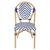 thumbnail of Chaise de terrasse style bistrot parisien en aluminium et rotin bleu