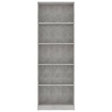 thumbnail of vidaXL Bücherregal 5 Fächer Betongrau 60x24x175 cm Holzwerkstoff