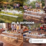 thumbnail of Casaria Bierzeltgarnitur 180 cm Klappbar Kunststoff Campingtisch 2x Campingbank Festzeltgarnitur Weiß 3 tlg