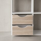 thumbnail of Großes Bücherregal in Sonoma Eiche und Weiß, modernes Design, 8 Fächer für Stauraum, multifunktional als Raumteiler nutzbar | Kadima Design