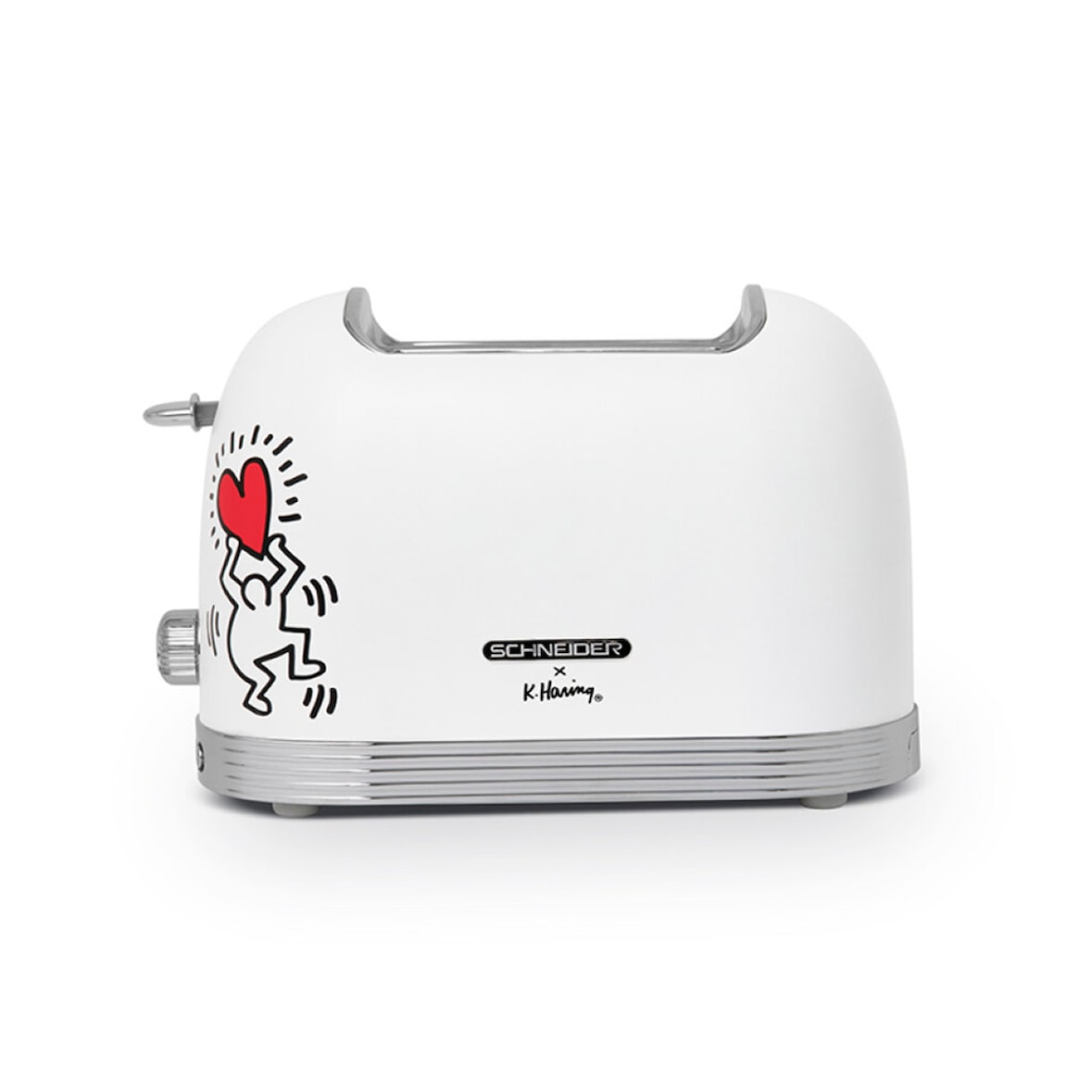 SCHNEIDER Tostadora 2 Ranuras 815W Vintage Colección Keith Haring, Blanco Mate Tech Art  SCTO2KTECW