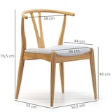thumbnail of Pack 2 sillas Rustic Color Roble, Madera Maciza, 55 cm (Largo) 54,5 cm (Profundo) 76 cm (Alto)