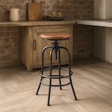 thumbnail of Sgabello da bar vintage industriale regolabile con poggiapiedi Klom-SGA551WNE