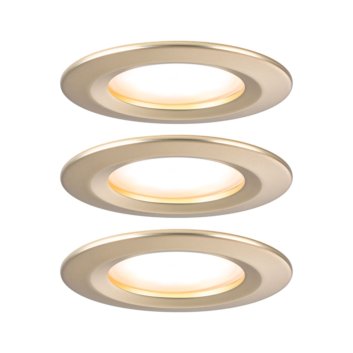 Paulmann LED Einbauleuchte 3-Step-Dim Nova Coin   IP44 rund 74mm  Coin 3x6W 3x470lm 230V dimmbar 2700K Gold matt 92407