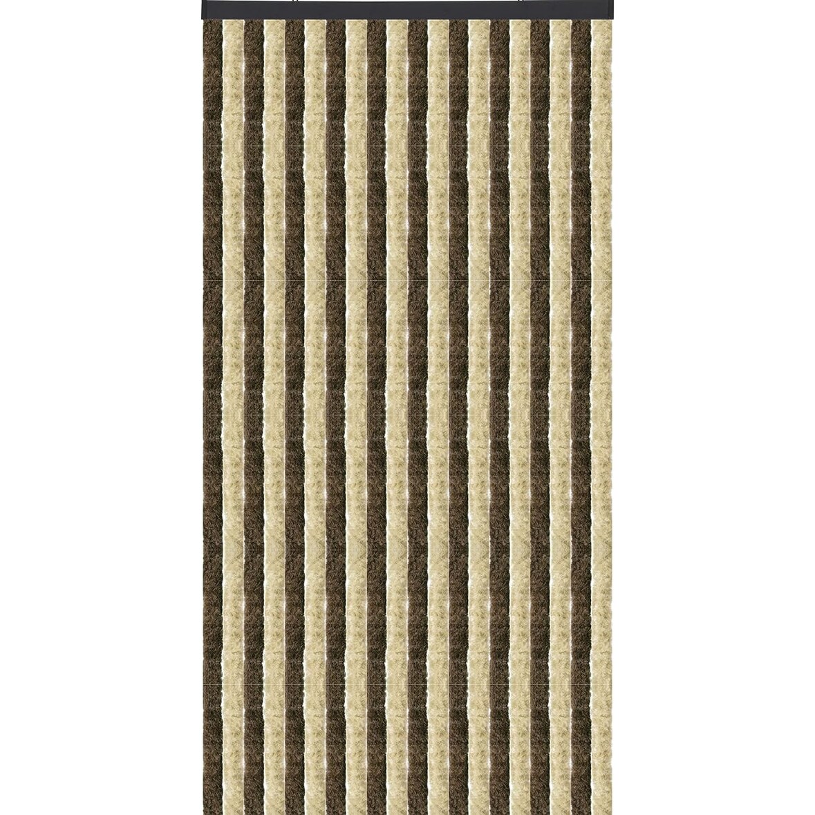 Flauschvorhang 56x185 Unistreifen beige - braun