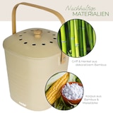 thumbnail of HMF Nachhaltiger Biomülleimer Küche, Geruchsdichter Komposteimer mit Deckel, 6 Liter, Beige