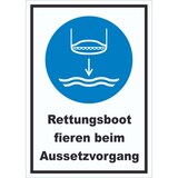 thumbnail of Rettungsboot fieren beim Aussetzvorgang Schild A4 (210x297mm)