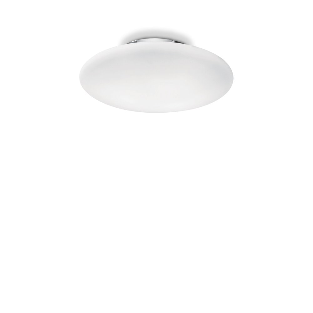 smarties pl2 d42, candeeiro de teto em vidro opalino, ideal lux