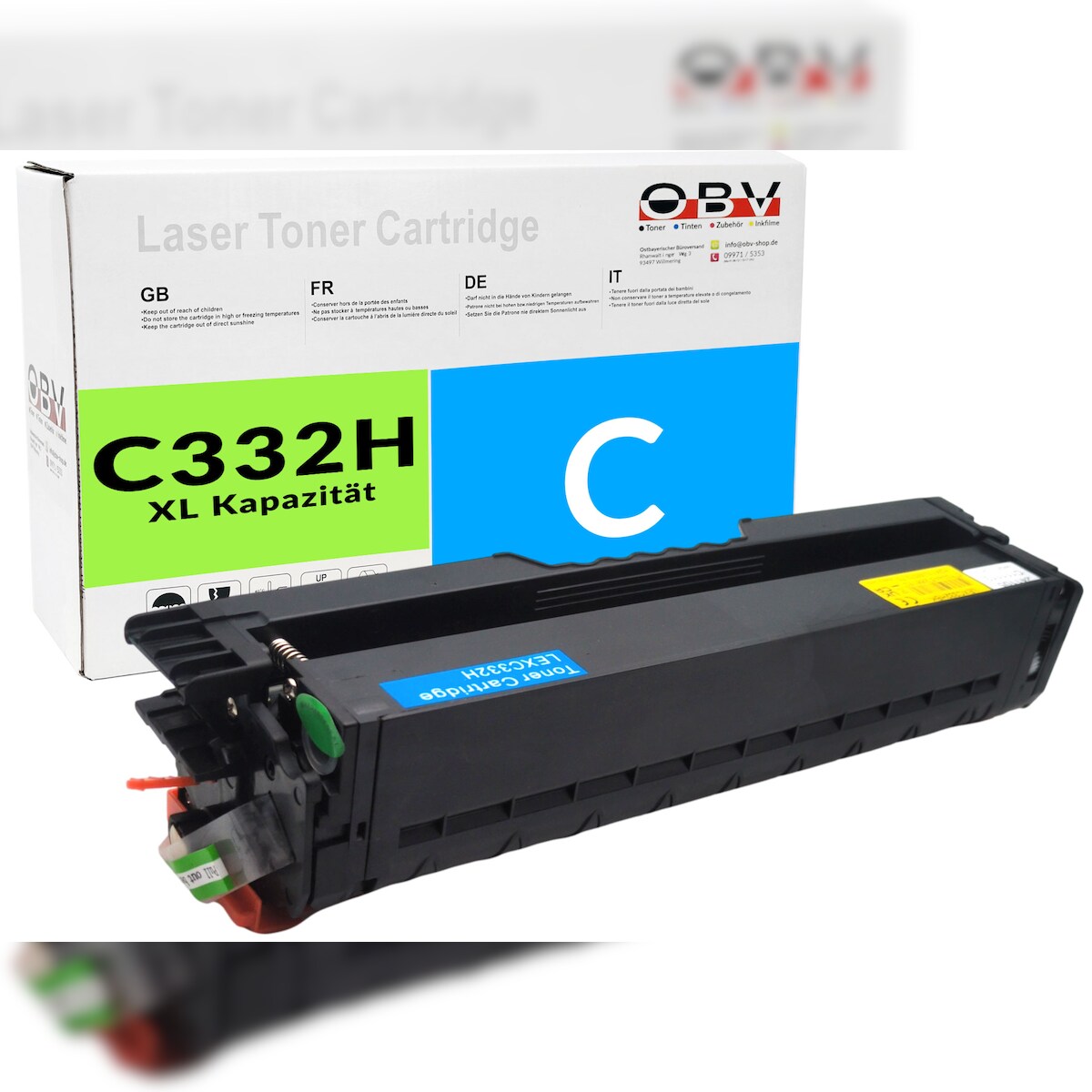 OBV kompatibler Toner für Lexmark C332HC0 für C3326dw & MC3326adwe Cyan