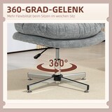 thumbnail of Bürostuhl Drehstuhl 65x65x94 cm mit Wippfunktion höhenverstellbar 49 59 cm Leinenoptik Polyester Grau gepolstert