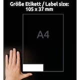 thumbnail of Avery Zweckform 3484 Universal-Etiketten, A4 mit ultragrip, Adressaufkleber, 105 x 37 mm, 100 Bogen/1.600 Etiketten, weiß