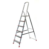 thumbnail of Stehleiter 6 Stufen 203x51cm Alu SZAGATO 6 Stufen Leiter Alu Stehleiter 6-stufig Bockleiter 6 Stufen Haushaltsleiter 6 Stufen Alu Stehleiter 6 Stufen