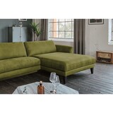 thumbnail of KAWOLA Sofa MALTA Ecksofa Stoff moosgrün mit motorischer Relaxfunktion Recamiere rechts